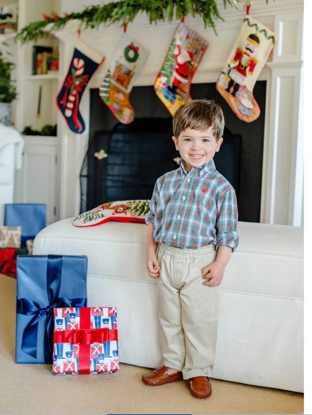 ❤️ Sheffield Pants -Keeneland Khaki with Nantucket Navy Stork 4T